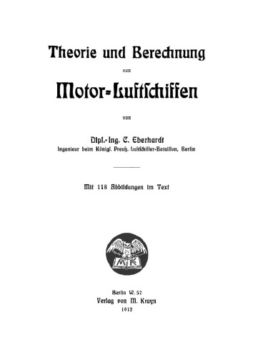 Theorie und Berechnung von Motor-Luftschiffen