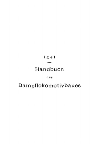Handbuch des Dampflokomotivbaues