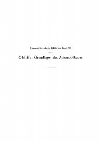 Grundlagen des Automobilbaues