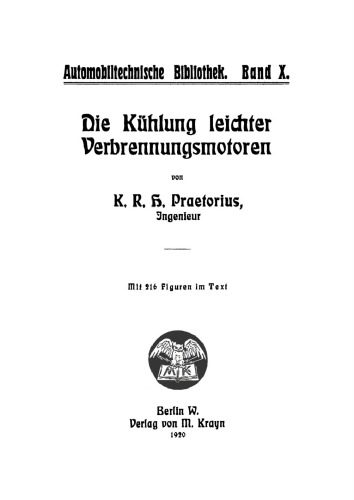 Die Kühlung leichter Verbrennungsmotoren