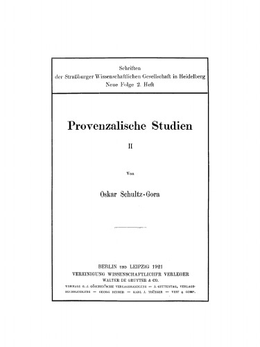 Provenzalische Studien