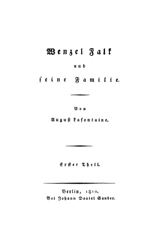 Wenzel Falk und seine Familie: Teil 1