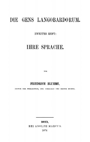 Die Gens Langobardorum und ihre Herkunft: Heft 2 Ihre Sprache