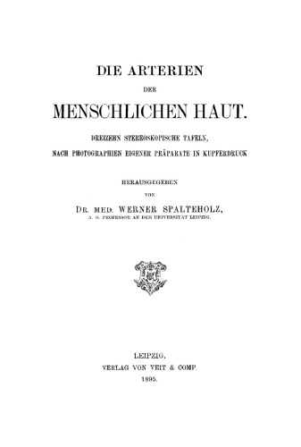 Die Arterien der menschlichen Haut