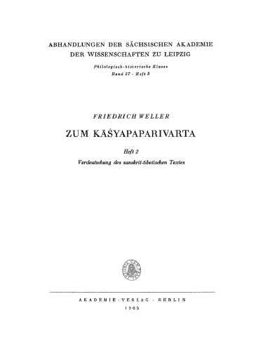 Heft 2 Verdeutschung des sanskrit-tibetischen Textes