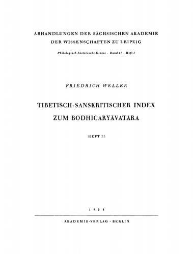 Tibetisch-sanskritischer Index zum Bodhicaryāvatāra, II