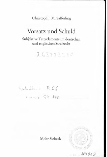 Vorsatz und Schuld