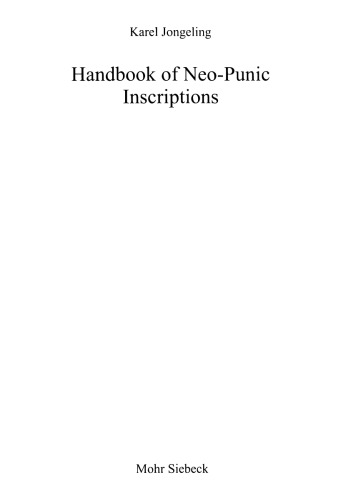 Handbook of Neo-Punic Inscriptions