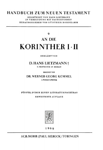 An die Korinther I/II