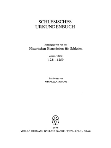 Schlesisches Urkundenbuch (1231-1250)