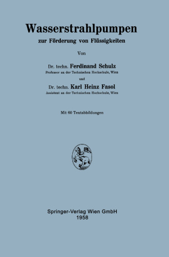 Wasserstrahlpumpen zur Förderung von Flüssigkeiten