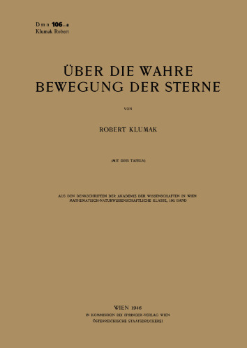 Über die Wahre Bewegung der Sterne
