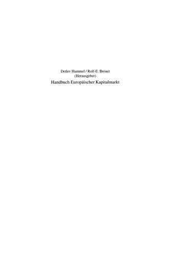 Handbuch Europäischer Kapitalmarkt