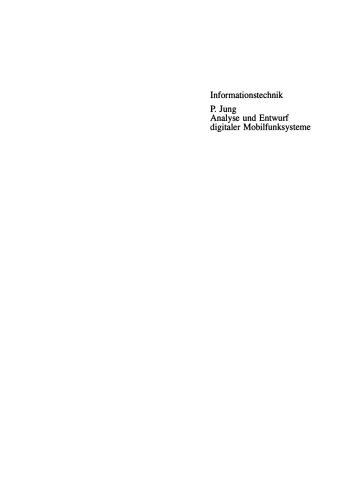 Analyse und Entwurf digitaler Mobilfunksysteme