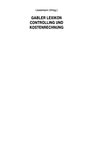 Gabler Lexikon Controlling und Kostenrechnung