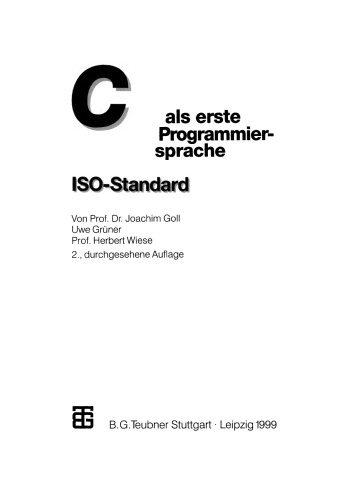 C als erste Programmiersprache: ISO-Standard
