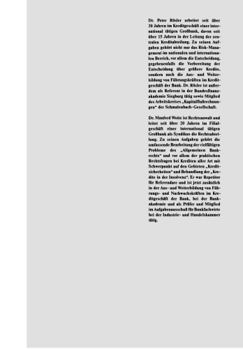 Handbuch des Kreditgeschäfts