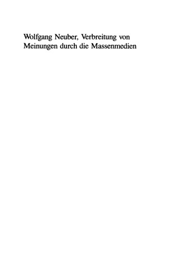Verbreitung von Meinungen durch die Massenmedien
