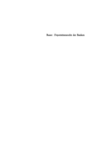 Depotstimmrecht der Banken