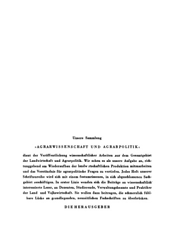Die Berufserziehung in der Landwirtschaft