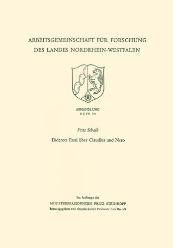 Diderots Essai uber Claudius und Nero