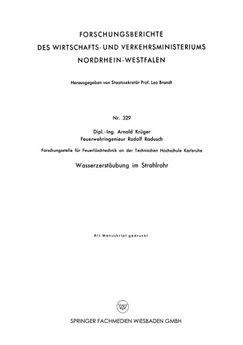 Wasserzerstäubung im Strahlrohr