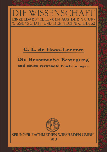 Die Brownsche Bewegung und Einige Verwandte Erscheinungen