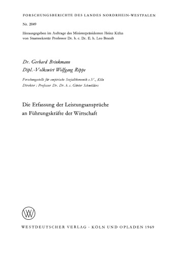 Die Erfassung der Leistungsansprüche an Führungskräfte der Wirtschaft