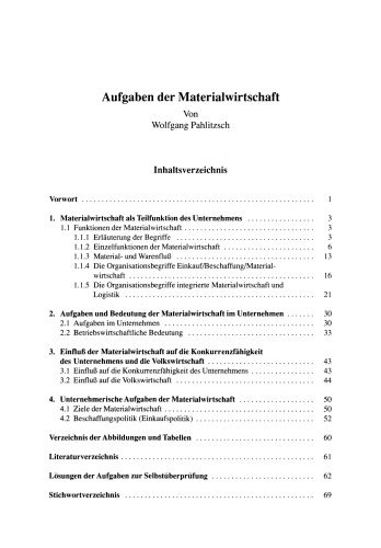 Aufgaben der Materialwirtschaft
