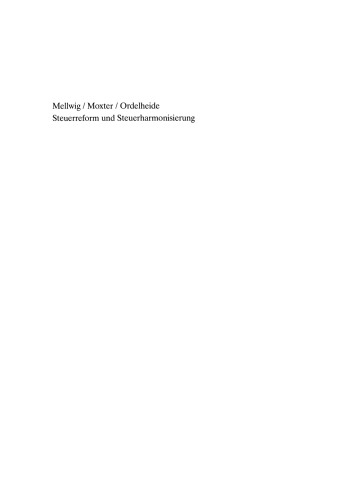 Steuerreform und Steuerharmonisierung