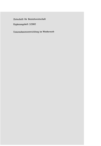 Unternehmensentwicklung im Wettbewerb
