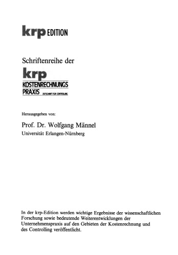 PC-gestützte Kostenrechnung: Konzepte und Lösungen