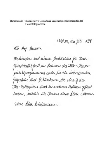 Kooperative Gestaltung unternehmensübergreifender Geschäftsprozesse