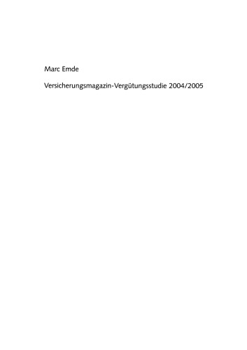 Versicherungsmagazin-Vergütungsstudie 2004/2005