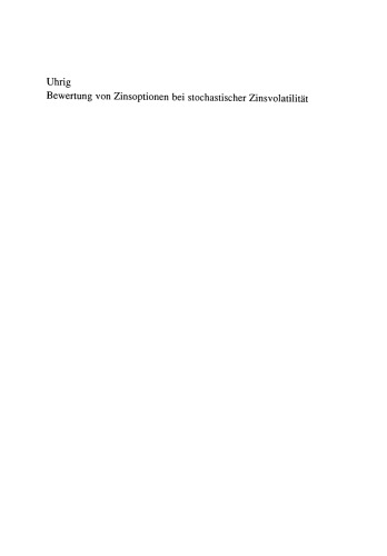 Bewertung von Zinsoptionen bei stochastischer Zinsvolatilitat: Ein Inversionsansatz