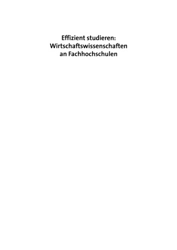 Effizient studieren: Wirtschaftswissenschaften an Fachhochschulen
