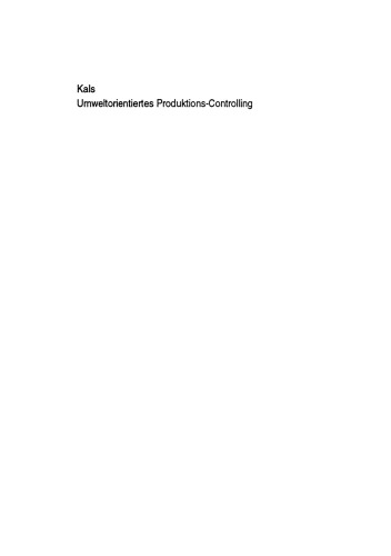 Umweltorientiertes Produktions-Controlling
