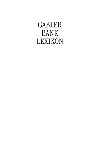Gabler Bank Lexikon