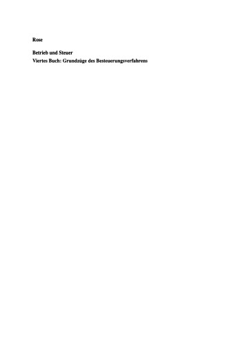 Grundzüge des Besteuerungsverfahrens