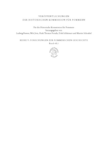 Biographisches Lexikon für Pommern: Band 1