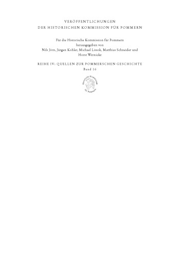Repertorium der Policeyordnungen der pommerschen Städte bis zur Reichsgründung 1871