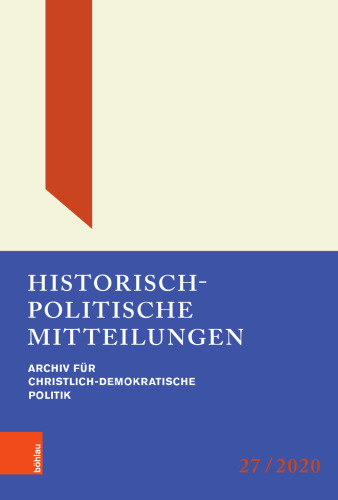 Historisch-Politische Mitteilungen: Archiv für Christlich-Demokratische Politik. Band 27