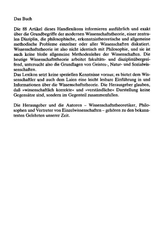 Handlexikon der Wissenschaftstheorie