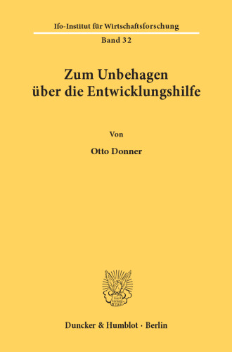 Zum Unbehagen über die Entwicklungshilfe