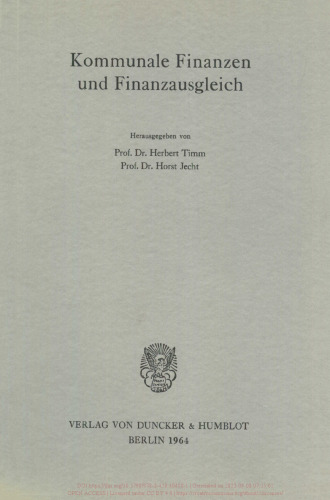 Kommunale Finanzen und Finanzausgleich
