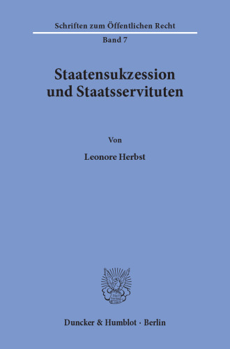 Staatensukzession und Staatsservituten
