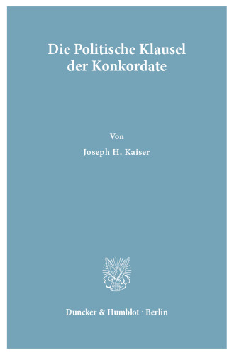 Die Politische Klausel der Konkordate