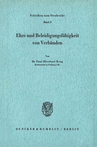 Ehre und Beleidigungsfähigkeit von Verbänden