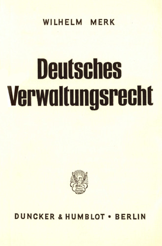 Deutsches Verwaltungsrecht: Zweiter Band