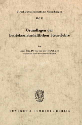 Grundlagen der betriebswirtschaftlichen Steuerlehre